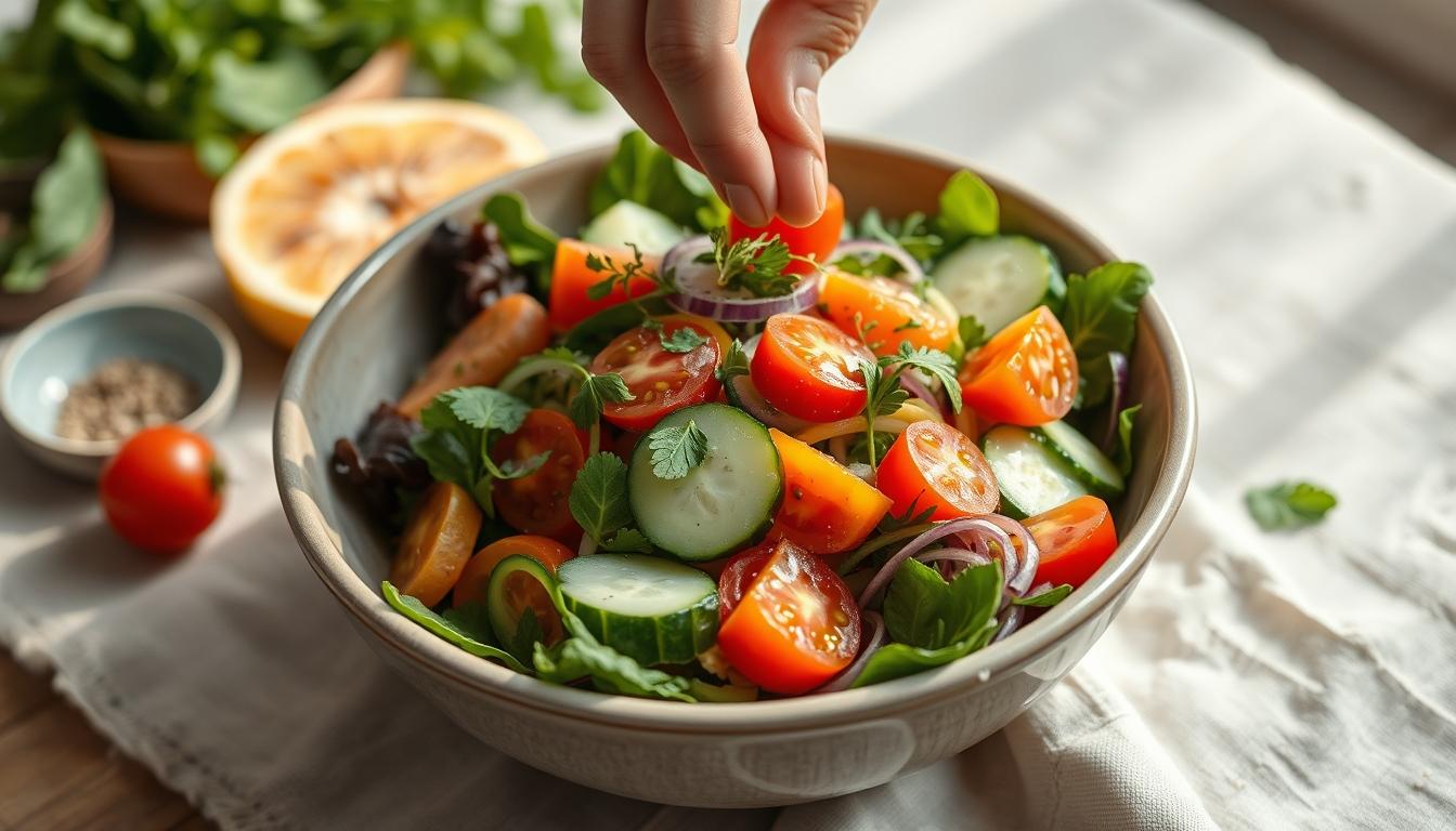 Fresh seasonal ingredients arranged for home cooking